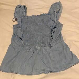Old Navy Light Blue Ruffled Blouse